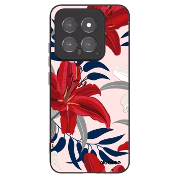 Picasee silikonowe czarne etui na Xiaomi 14 - Red Lily