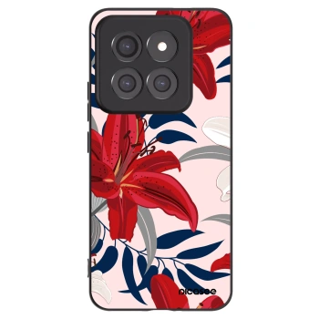 Picasee silikonowe czarne etui na Xiaomi 14 Pro - Red Lily