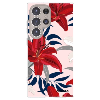 Picasee silikonowe przeźroczyste etui na Samsung Galaxy S24 Ultra S928B 5G - Red Lily