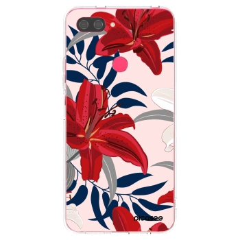 Picasee silikonowe przeźroczyste etui na Xiaomi Mi 8 Lite - Red Lily