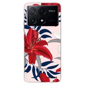 Picasee silikonowe przeźroczyste etui na Xiaomi Poco X6 Pro - Red Lily