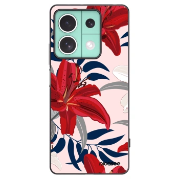 Picasee silikonowe czarne etui na Xiaomi Redmi Note 13 5G - Red Lily