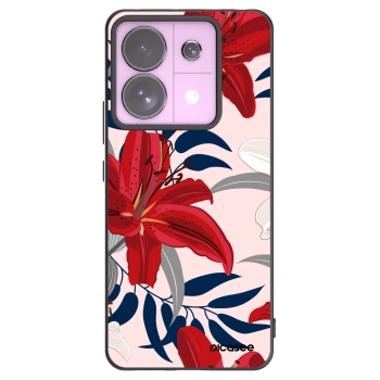Picasee silikonowe czarne etui na Xiaomi Redmi Note 13 Pro 5G - Red Lily