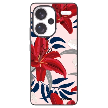 Picasee silikonowe czarne etui na Xiaomi Redmi Note 13 Pro+ 5G - Red Lily