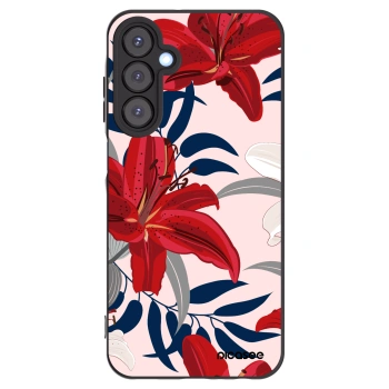 Picasee silikonowe czarne etui na Samsung Galaxy A25 A256B 5G - Red Lily