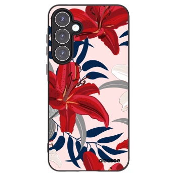 Picasee silikonowe czarne etui na Samsung Galaxy A55 5G A556B - Red Lily