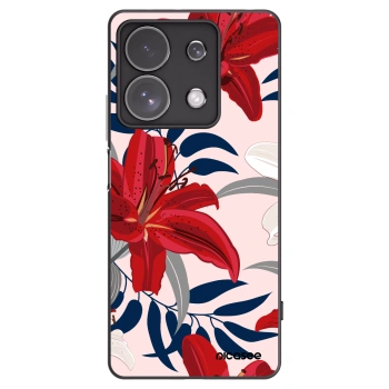 Picasee silikonowe czarne etui na Xiaomi Redmi Note 13 Pro 4G - Red Lily