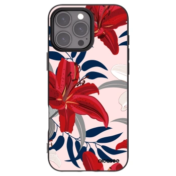 Picasee silikonowe czarne etui na Apple iPhone 16 Pro Max - Red Lily