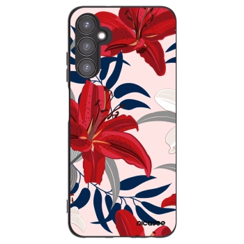Picasee silikonowe czarne etui na Samsung Galaxy A05s A057G - Red Lily