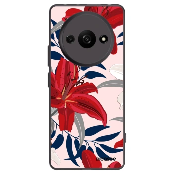 Picasee silikonowe czarne etui na Xiaomi Redmi A3 - Red Lily