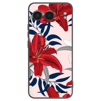 Picasee silikonowe czarne etui na OnePlus Nord 4 - Red Lily