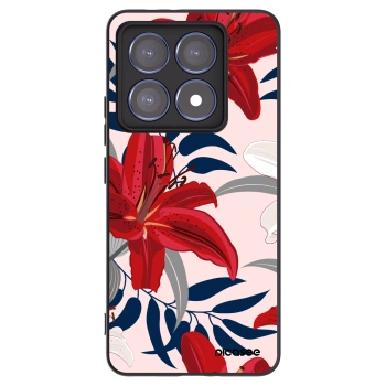 Picasee silikonowe czarne etui na Xiaomi 14T Pro - Red Lily