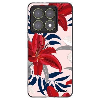 Picasee silikonowe czarne etui na Xiaomi 14T - Red Lily