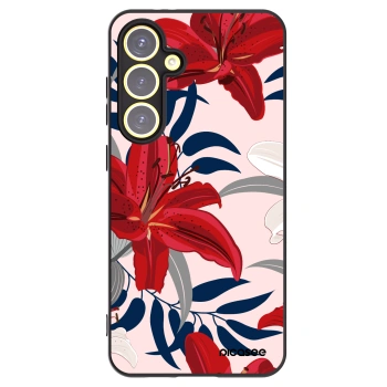 Picasee silikonowe czarne etui na Samsung Galaxy S24 FE S721B - Red Lily