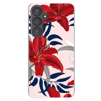 Picasee silikonowe przeźroczyste etui na Samsung Galaxy S24 FE S721B - Red Lily