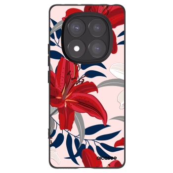 Picasee silikonowe czarne etui na Xiaomi Redmi Note 14 Pro 5G - Red Lily