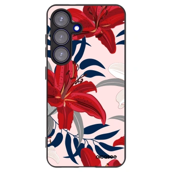 Picasee silikonowe czarne etui na Samsung Galaxy S25 5G - Red Lily