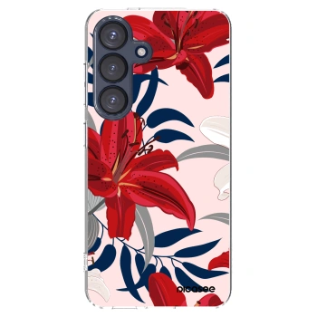Picasee silikonowe przeźroczyste etui na Samsung Galaxy S25 5G - Red Lily