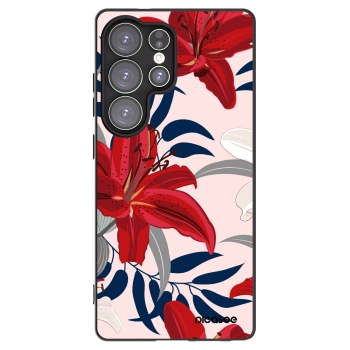 Picasee silikonowe czarne etui na Samsung Galaxy S25 Ultra 5G - Red Lily