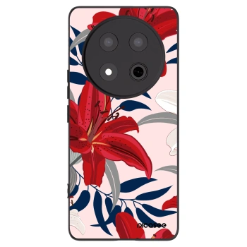 Picasee silikonowe czarne etui na Honor Magic7 Lite 5G - Red Lily