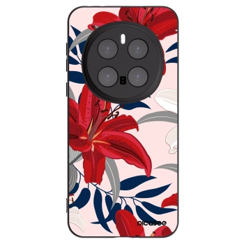 Picasee silikonowe czarne etui na Honor Magic7 Pro 5G - Red Lily