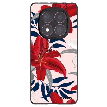 Picasee silikonowe czarne etui na Xiaomi Redmi Note 14 Pro 4G - Red Lily