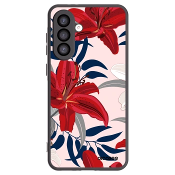 Picasee silikonowe czarne etui na Samsung Galaxy A26 5G A266B - Red Lily