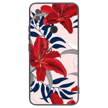 Picasee silikonowe czarne etui na Xiaomi Redmi Note 7 - Red Lily