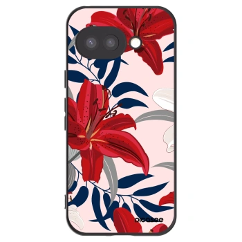 Picasee silikonowe czarne etui na Google Pixel 9a - Red Lily