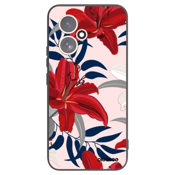 Picasee silikonowe czarne etui na Honor 400 5G - Red Lily