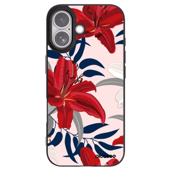 Picasee silikonowe czarne etui na Apple iPhone 17 - Red Lily