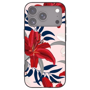 Picasee silikonowe czarne etui na Apple iPhone 17 Pro - Red Lily