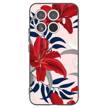 Picasee silikonowe czarne etui na Xiaomi 15T Pro - Red Lily