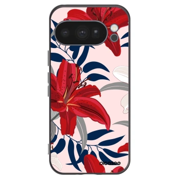 Picasee silikonowe czarne etui na Google Pixel 10 Pro - Red Lily