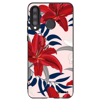 Picasee silikonowe czarne etui na Huawei P30 Lite - Red Lily