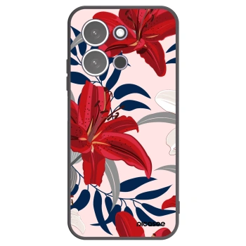 Picasee silikonowe czarne etui na Xiaomi Redmi 15C 5G - Red Lily