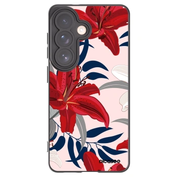 Picasee silikonowe czarne etui na Samsung Galaxy S26 - Red Lily
