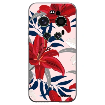 Picasee silikonowe czarne etui na Xiaomi 17 Ultra - Red Lily