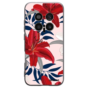 Picasee silikonowe czarne etui na Honor Magic8 Pro 5G - Red Lily