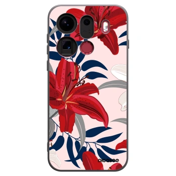 Picasee silikonowe czarne etui na OPPO Find X9 Pro - Red Lily