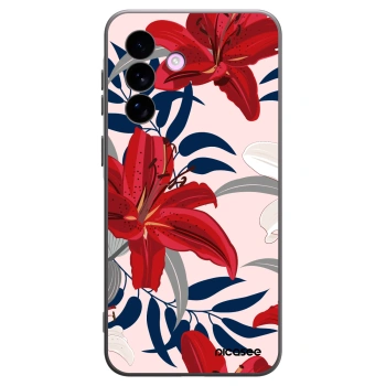 Picasee silikonowe czarne etui na Samsung Galaxy A57 5G - Red Lily