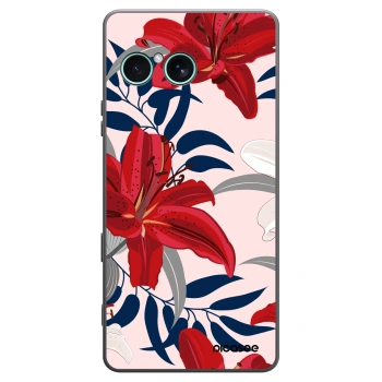 Picasee silikonowe czarne etui na Sony Xperia 10 VII - Red Lily
