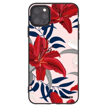 Picasee silikonowe czarne etui na Apple iPhone 11 Pro Max - Red Lily