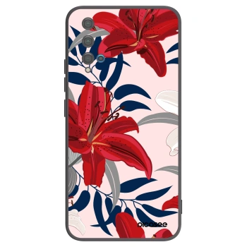 Picasee silikonowe czarne etui na Huawei Nova 5T - Red Lily