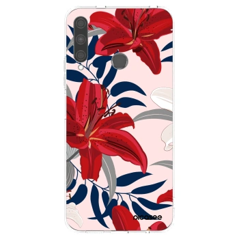 Picasee silikonowe przeźroczyste etui na Huawei P40 Lite E - Red Lily