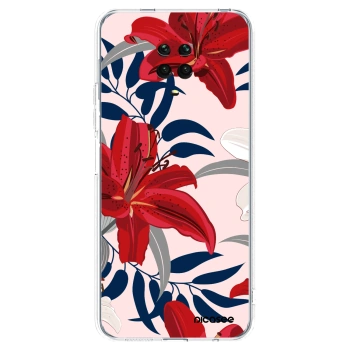 Picasee silikonowe przeźroczyste etui na Xiaomi Redmi Note 9 Pro - Red Lily