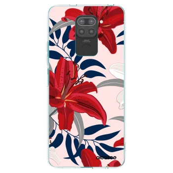 Picasee silikonowe czarne etui na Xiaomi Redmi Note 9 - Red Lily