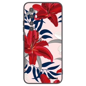 Picasee silikonowe czarne etui na Xiaomi Mi Note 10 Lite - Red Lily