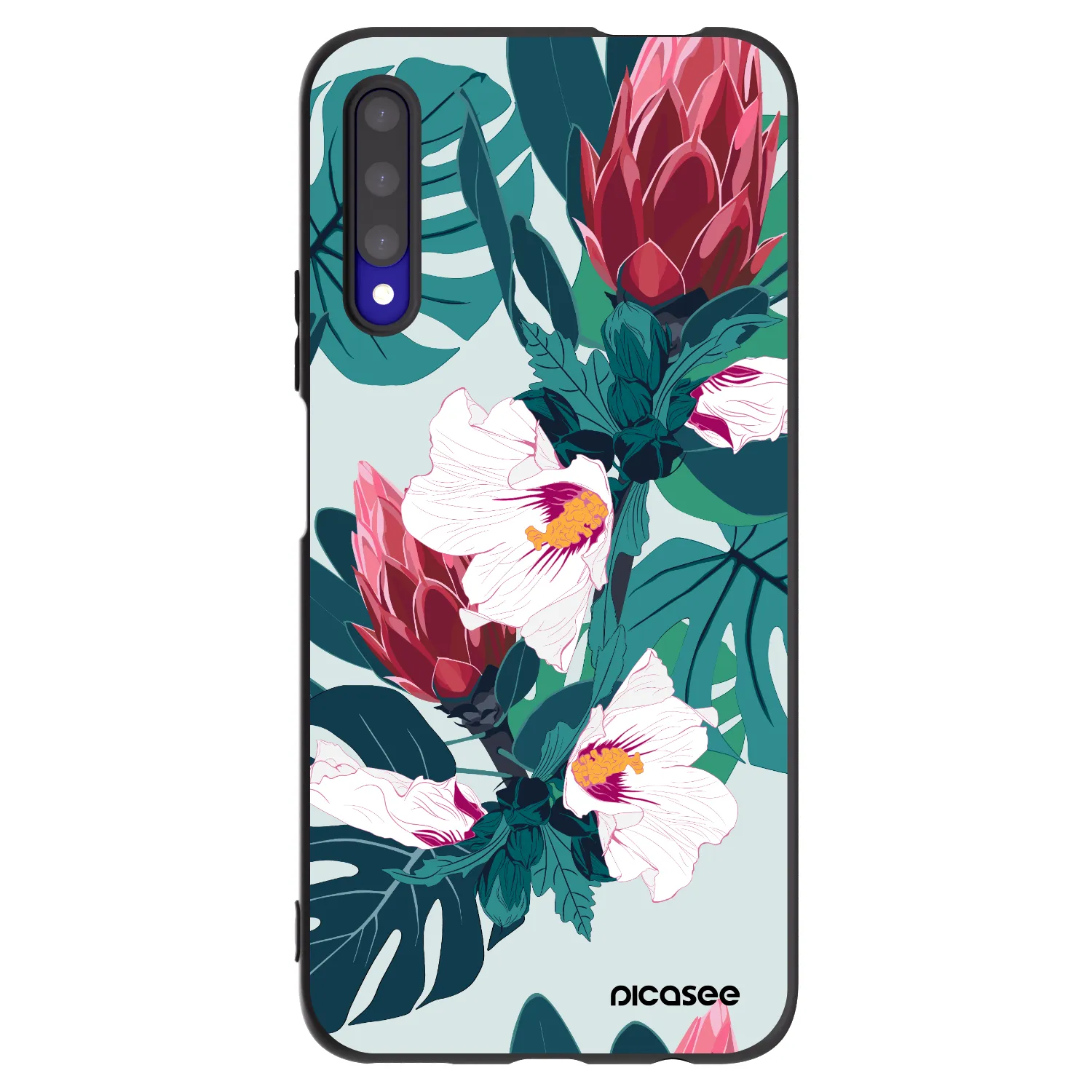Picasee silikonowe czarne etui na Honor 9X Pro - Rhododendron