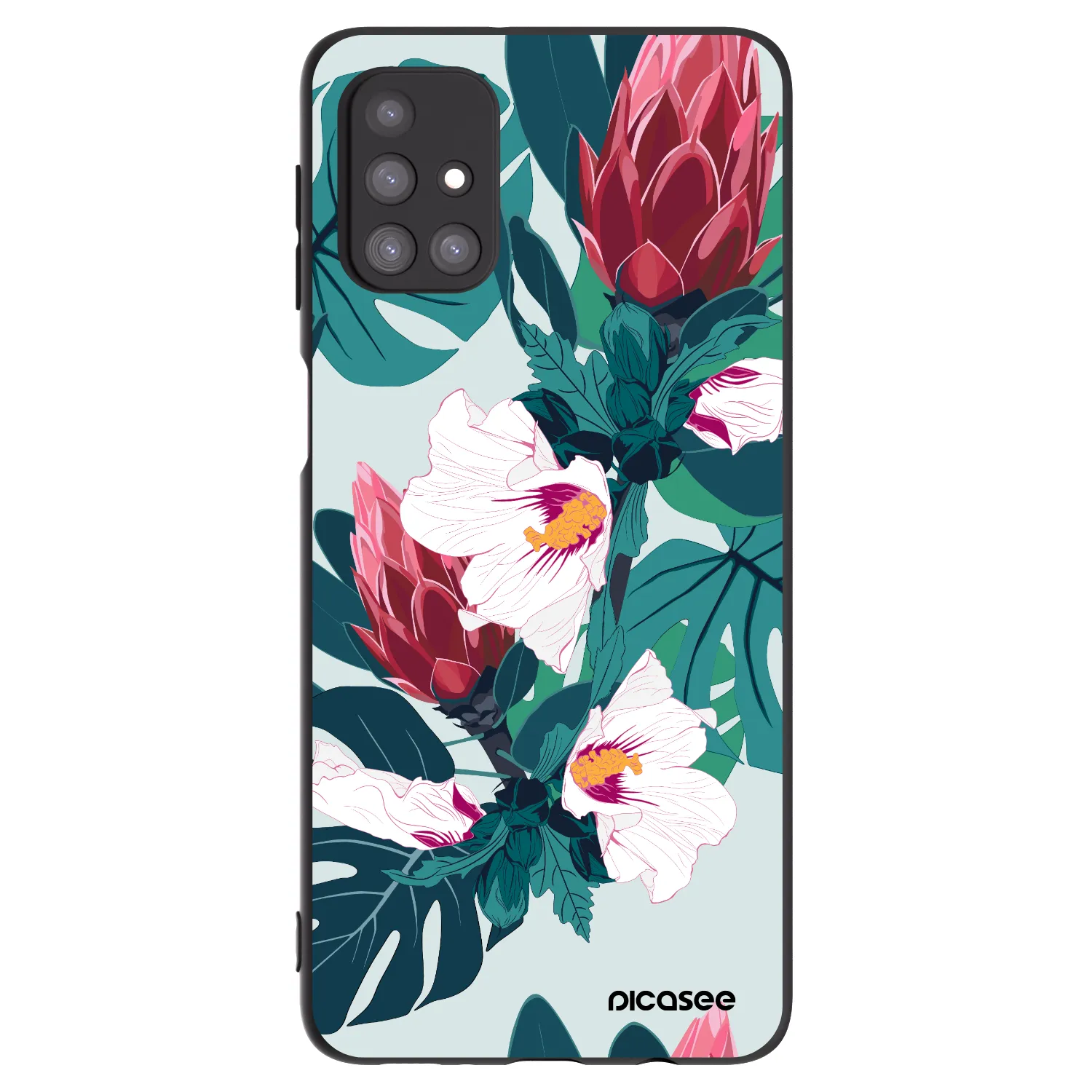 Picasee silikonowe czarne etui na Samsung Galaxy M31s - Rhododendron